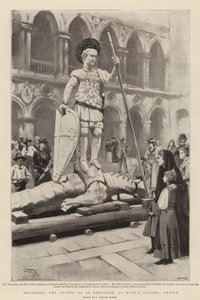 St Theodore, St Mark&39;s Square, वेनिस की मूर्ति की मरम्मत
